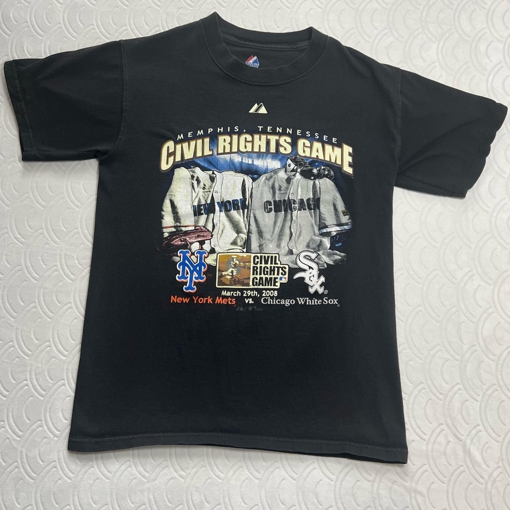 Baseball Collectible Mens Small Civil Rights New York Mets Chicago White Sox Tee